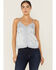 Image #1 - Shyanne Women's Lace Trim Satin Cami, Slate, hi-res