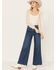 Image #1 - Jolt Women's Lace Smocked Long Sleeve Top, Ivory, hi-res