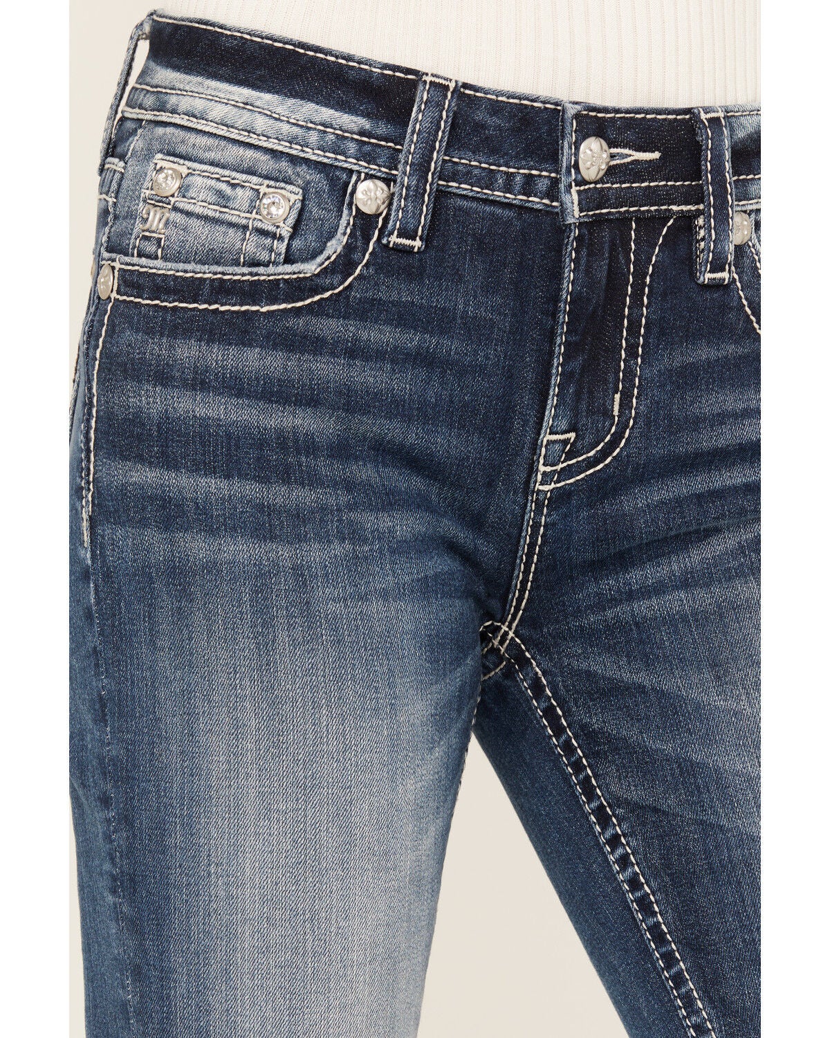 Non-Flap Pocket Tapered Bootcut Jeans 