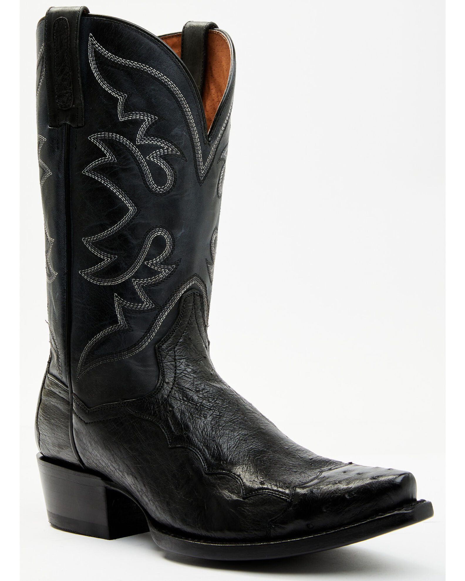 Mens black snip toe cowboy boots clearance