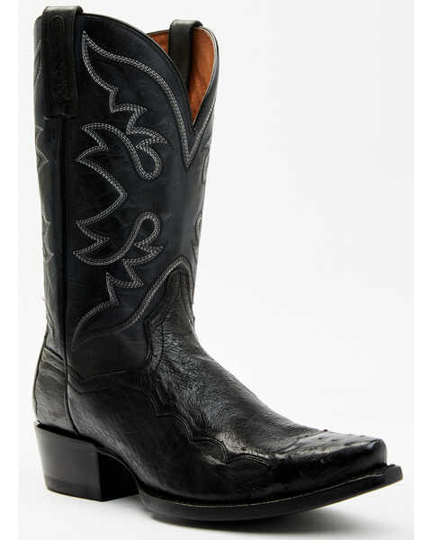 Dan Post Men's Exotic Ostrich Western Boots - Snip Toe , Black, hi-res