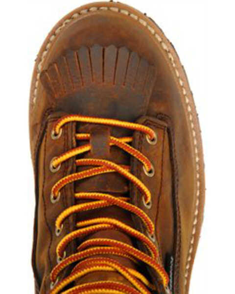 Image #6 - Carolina Men's 8" Waterproof Lace-to-Toe Logger Boots - Round Toe, Brown, hi-res