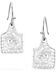Image #1 - Montana Silversmiths Women's Chiseled Cow Tag earrings, Silver, hi-res