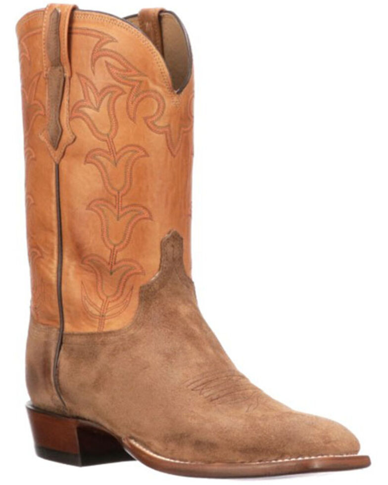 Lucchese Men's Levi Western Boots - Wide Square Toe, Tan, hi-res