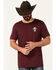 Image #1 - Moonshine Spirit Men's Cross Guitars Short Sleeve Graphic T-Shirt, Burgundy, hi-res