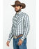 Wrangler Retro Men's Large Ombre Plaid Long Sleeve Western Shirt , Black, hi-res