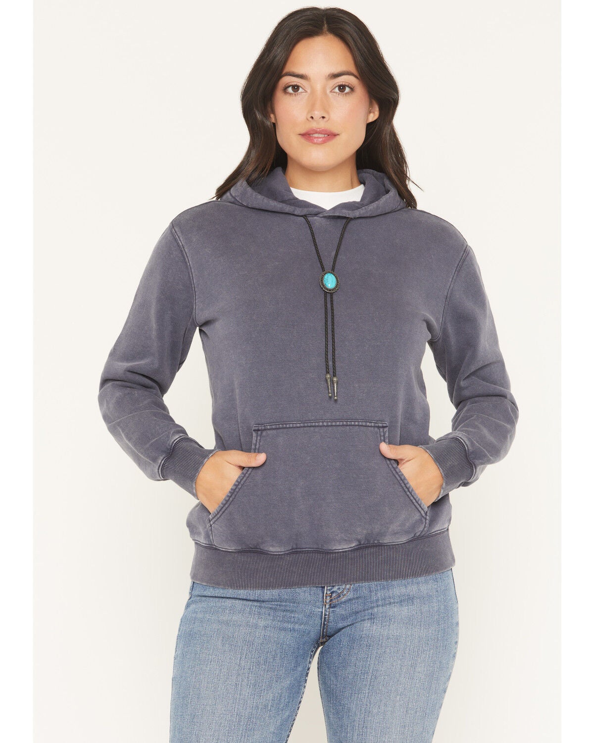 Shyanne Women's Bolo Tie Hoodie, Indigo, hi-res