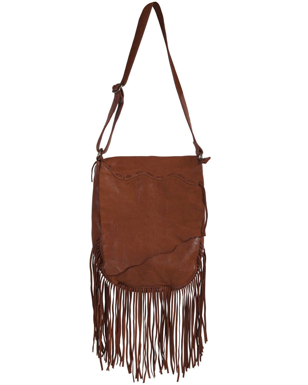 Scully Women's Soft Leather Fringe Crossbody Bag, Tan, hi-res