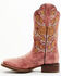Image #3 - Dan Post Women's Athena Floral Embroidered Western Performance Boots - Broad Square Toe, Pink, hi-res