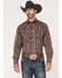 Image #1 - Resistol Men's Reid Plaid Print Long Sleeve Snap Western Shirt, Dark Grey, hi-res