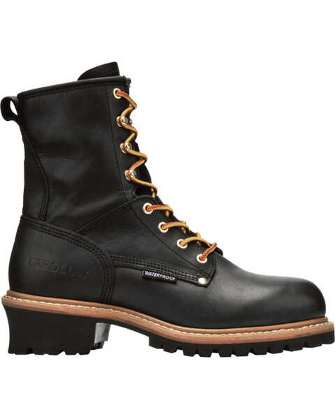 Carolina Men's Logger 8" Elm Waterproof Work Boots - Steel Toe, Black, hi-res