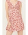 Image #3 - Angie Women's Short Sleeve Floral Mini Dress, Red, hi-res