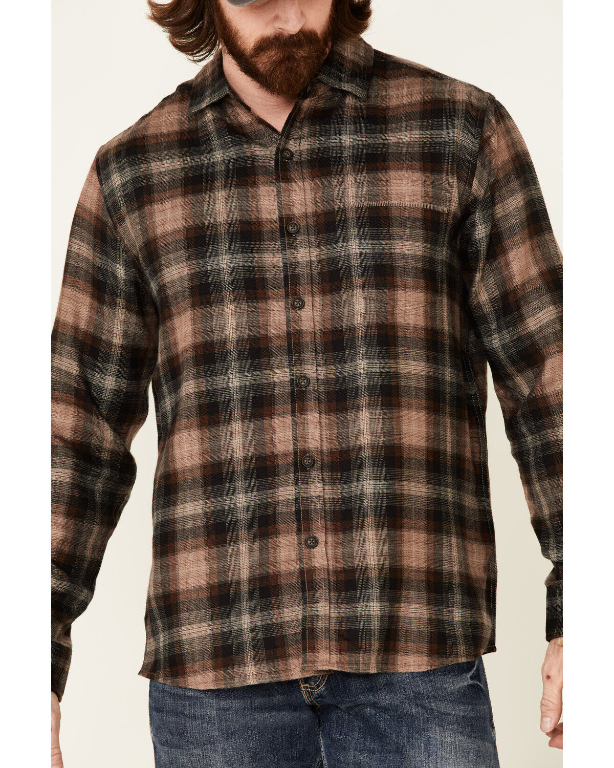 Image #3 - North River Men's Performance Large Plaid Print Long Sleeve Button Down Western Shirt, Brown, hi-res