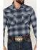 Image #3 - Pendleton Men's Wyatt Plaid Print Long Sleeve Western Snap Shirt, Dark Blue, hi-res