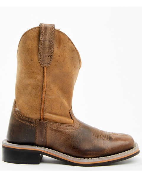 Smoky Mountain Boys' Waylon Western Boots - Broad Square Toe, Distressed Brown, hi-res