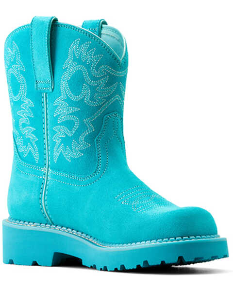 Ariat Women's Fatbaby Western Boots - Round Toe  , Blue, hi-res