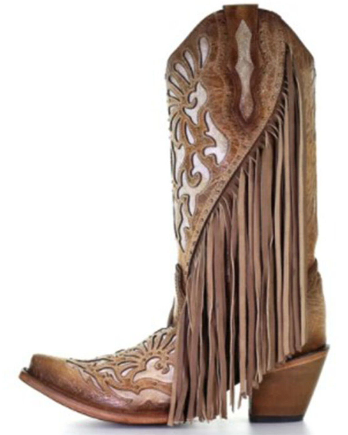 Image #3 - Corral Women's Embroidery & Studs Western Boots - Snip Toe, Tan, hi-res