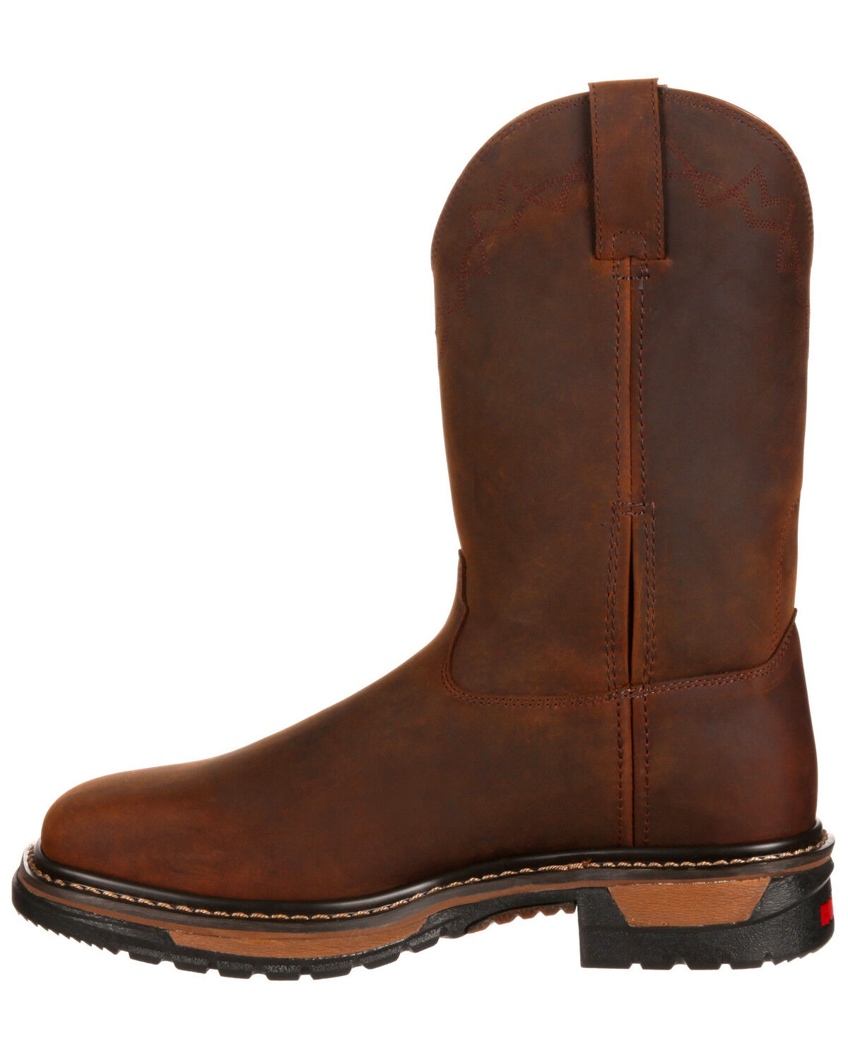 Image #3 - Rocky Men's Original Ride Western Work Boots - Square Toe, Dark Brown, hi-res