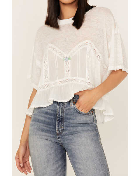 Image #3 - Free People Women's Fall In Love Tee, Ivory, hi-res