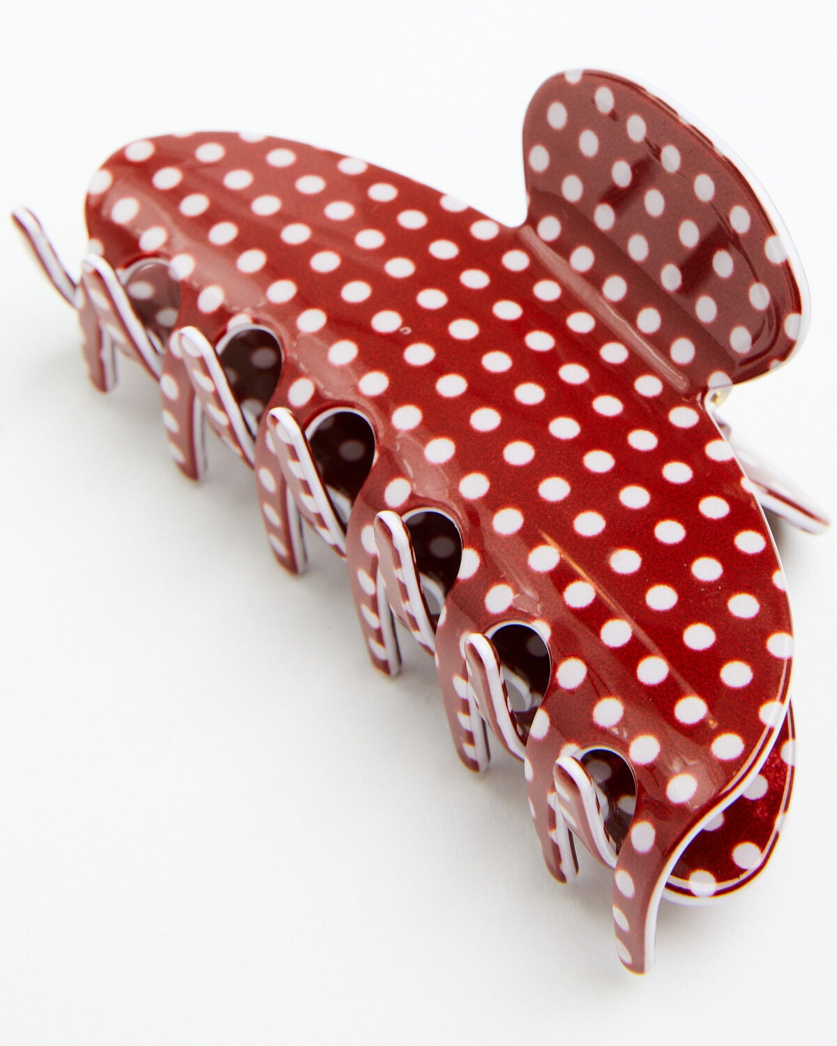 Shyanne Women's Polka Dot Claw Clip, Dark Red, hi-res