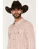 Image #2 - RANK 45&reg; Men's Harvest Chevron Geo Print Rodeo Tech 2.0 Long Sleeve Snap Stretch Western Shirt, Burgundy, hi-res