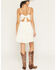 Image #4 - Shyanne Women's Lace Sleeveless Tie-Back Mini Dress, Cream, hi-res