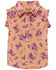 Image #1 - Wrangler Toddler Girls' Western Print Sleeveless Pearl Snap Western Shirt, Orange, hi-res