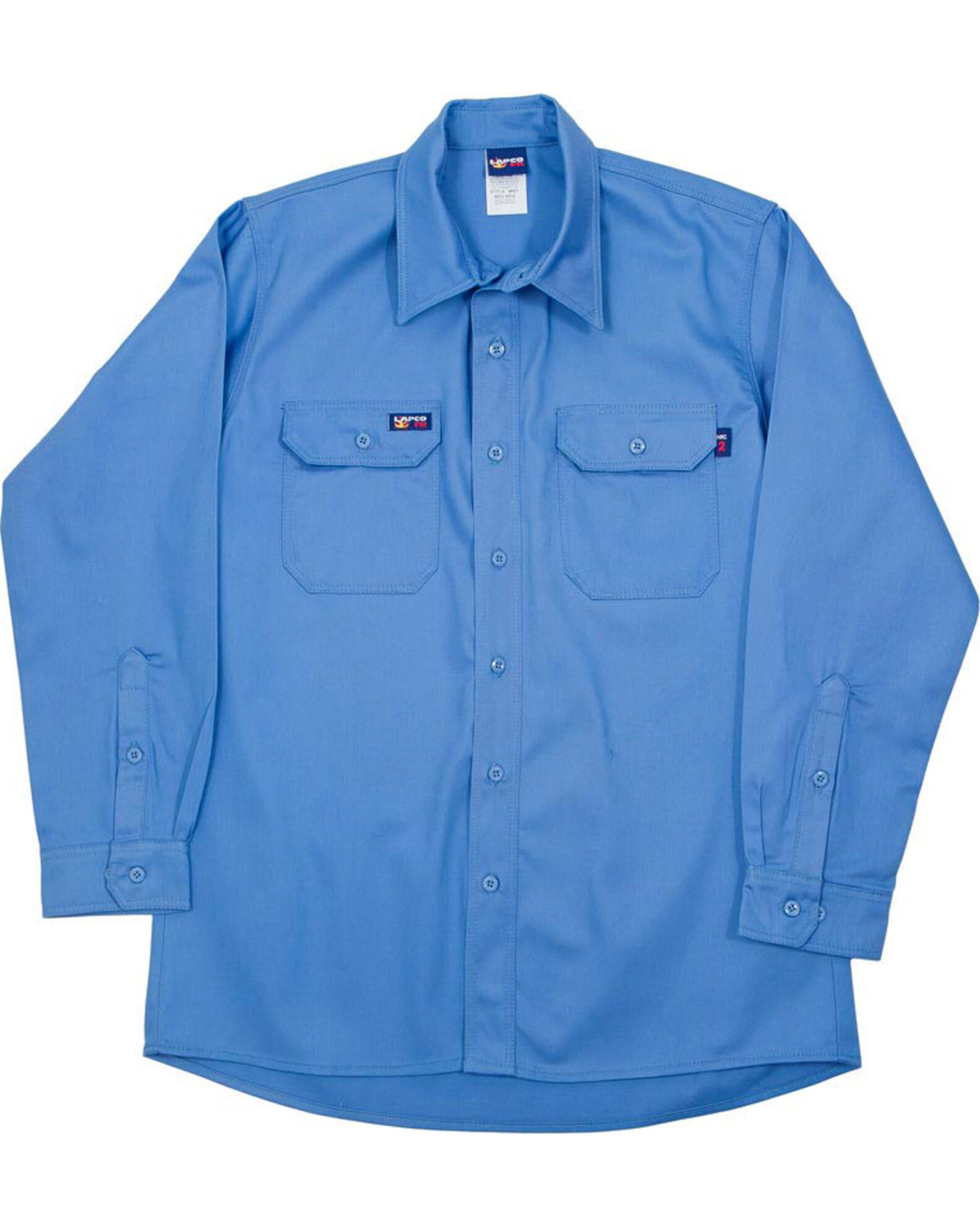Image #1 - Lapco Men's Blue FR Uniform Shirt, Blue, hi-res