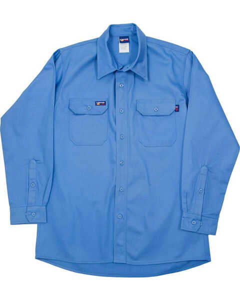 Lapco Men's Blue FR Uniform Shirt, Blue, hi-res