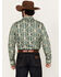 Image #4 - Wrangler Men's Checotah Southwestern Print Long Sleeve Pearl Snap Western Shirt, Green, hi-res