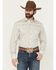 Image #1 - Stetson Men's Medallion Print Long Sleeve Pearl Snap Western Shirt, Light Grey, hi-res
