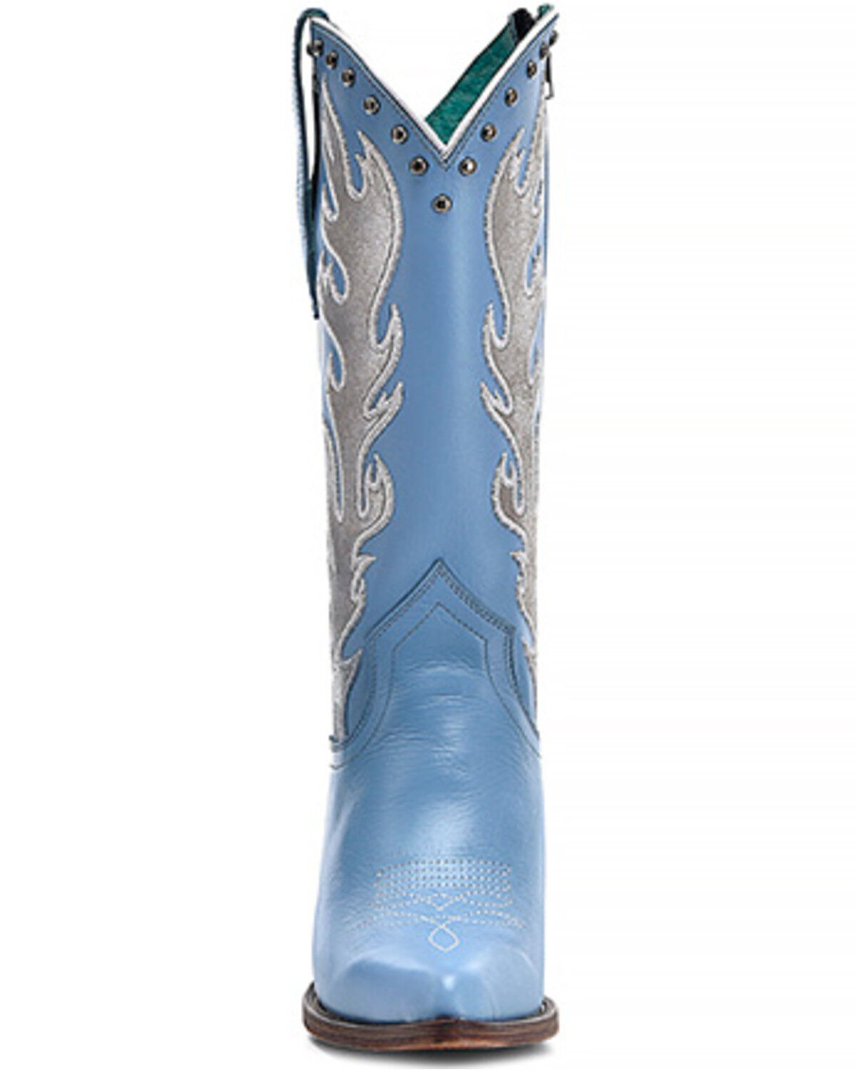 Image #3 - Corral Women's Embroidered Tall Western Boots - Snip Toe, Blue, hi-res