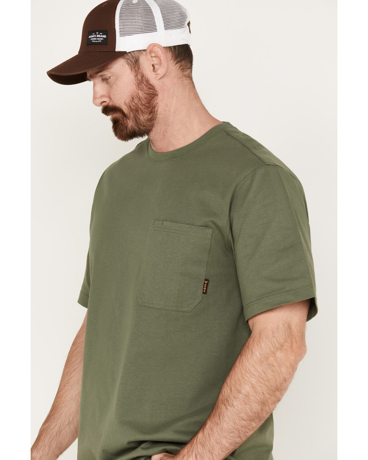 Image #2 - Hawx Men's Forge Short Sleeve Work Pocket T-Shirt, Green, hi-res