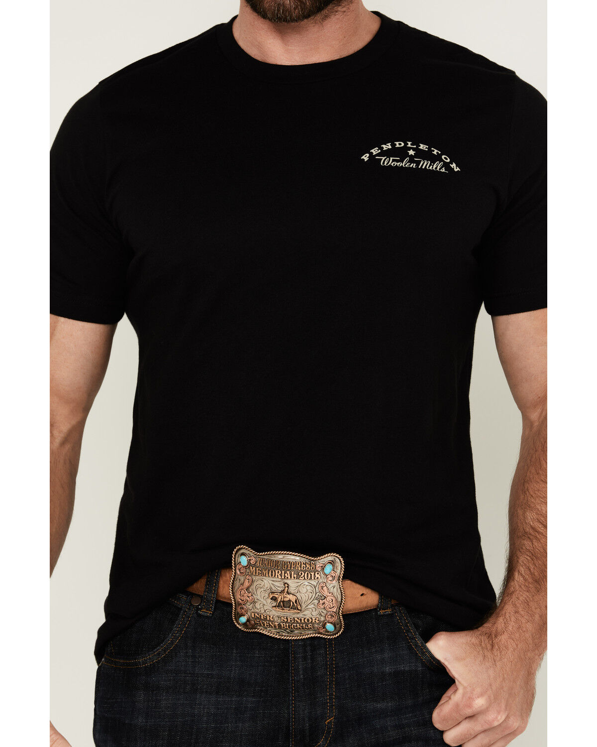 Image #7 - Pendleton Men's Boot Barn Exclusive Eagle Logo Short Sleeve Graphic T-Shirt, Black, hi-res
