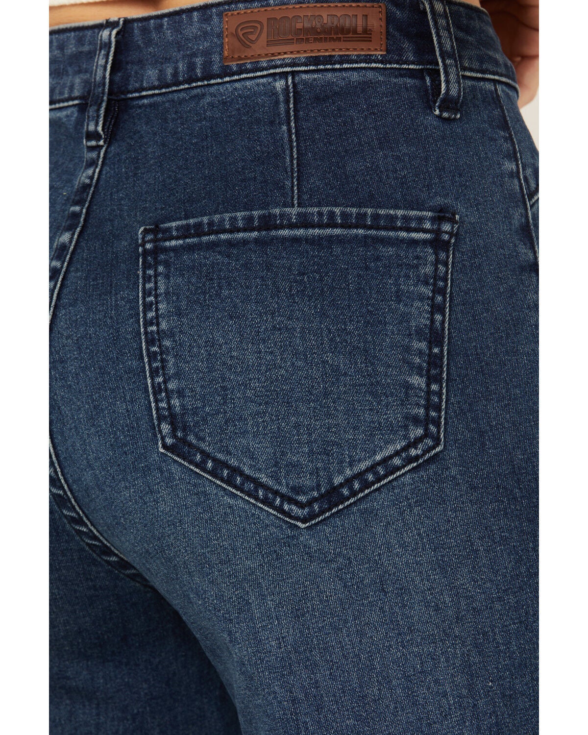 Image #4 - Rock & Roll Denim Women's Medium Wash High Rise Stretch Flare Jeans, Medium Wash, hi-res