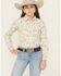 Image #1 - Ariat Girls' Desert Print Long Sleeve Snap Western Shirt, Tan, hi-res