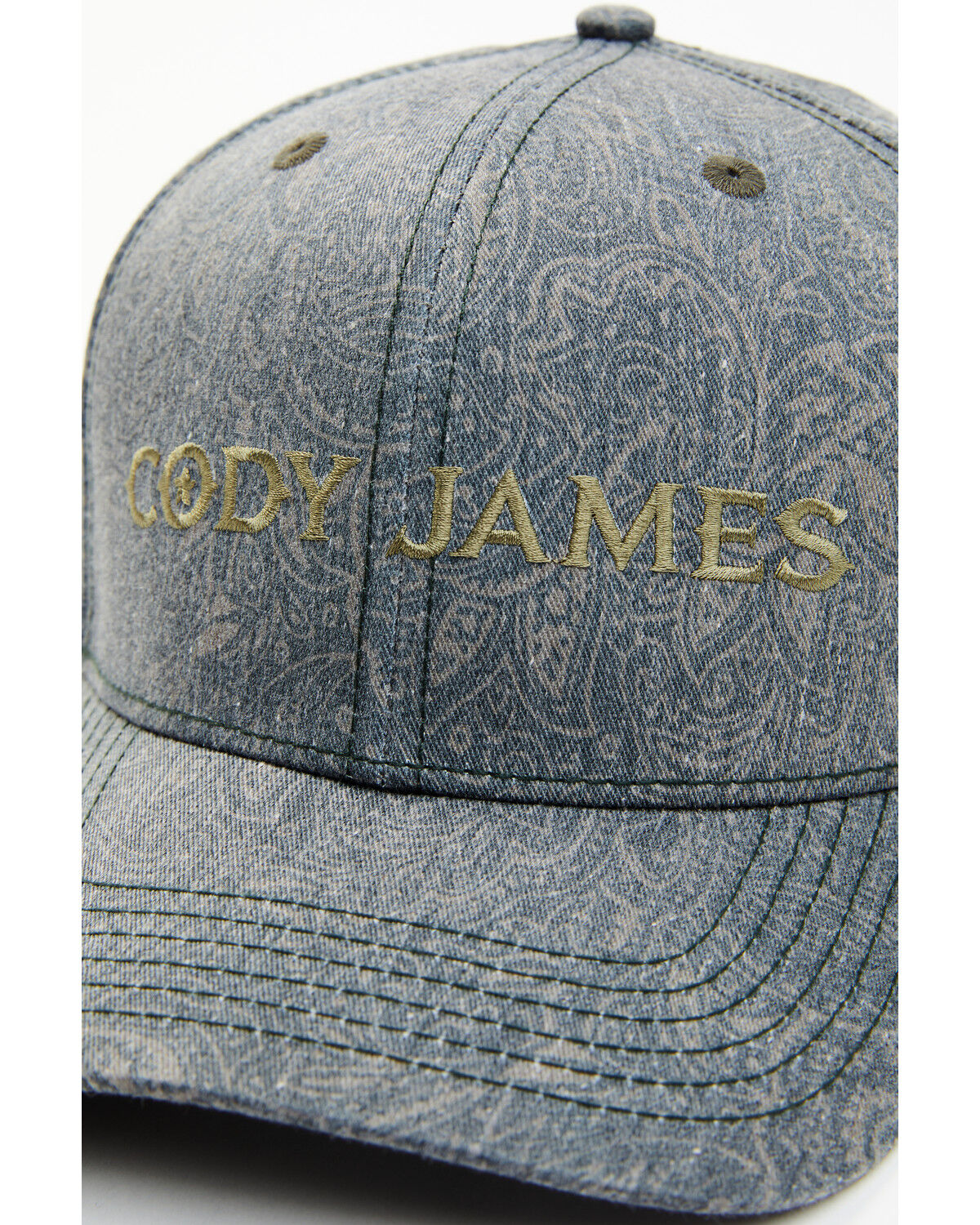 Image #2 - Cody James Men's Paisley Ball Cap, Olive, hi-res