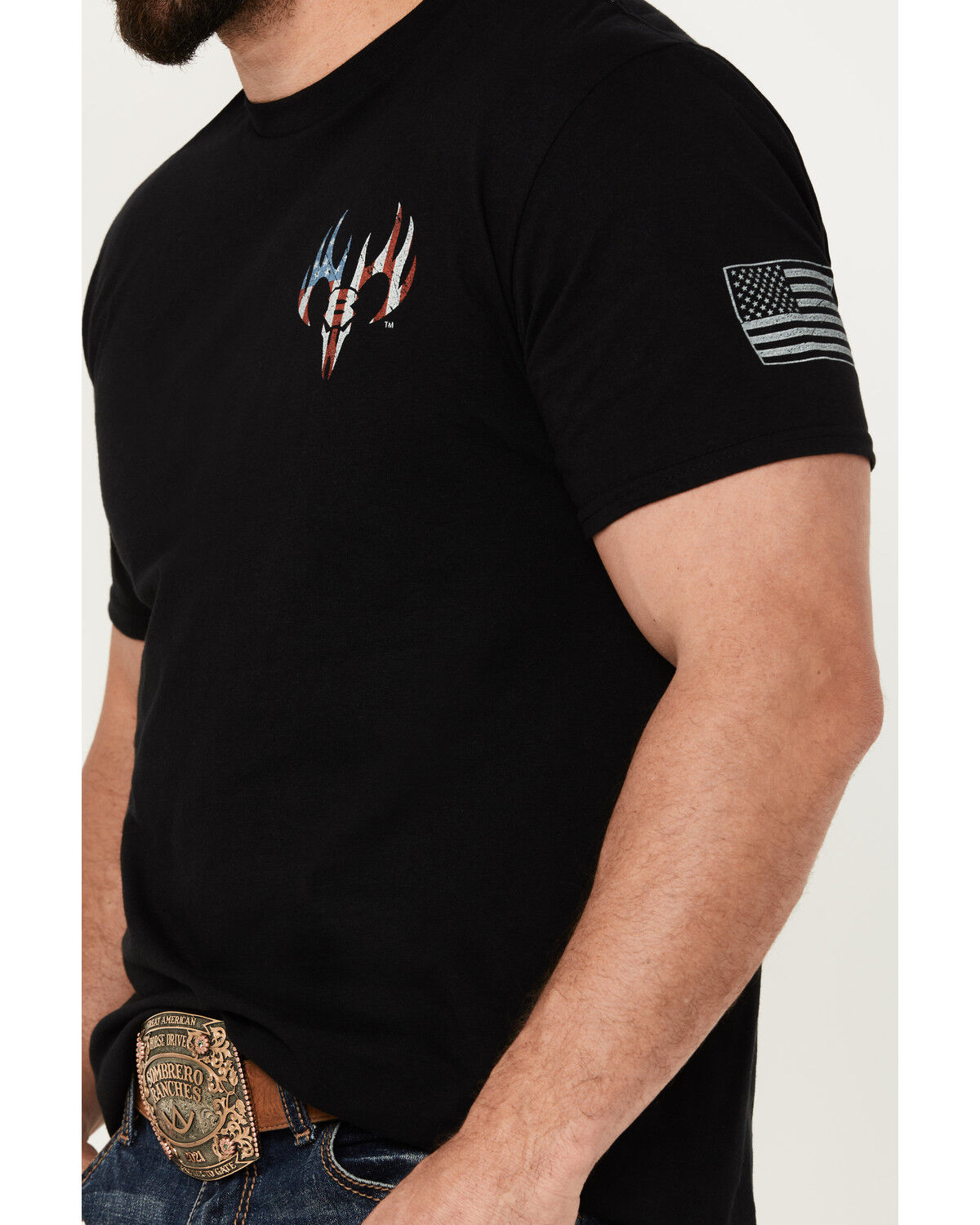 Image #3 - Buck Wear Men's Family First Short Sleeve Graphic T-Shirt, , hi-res