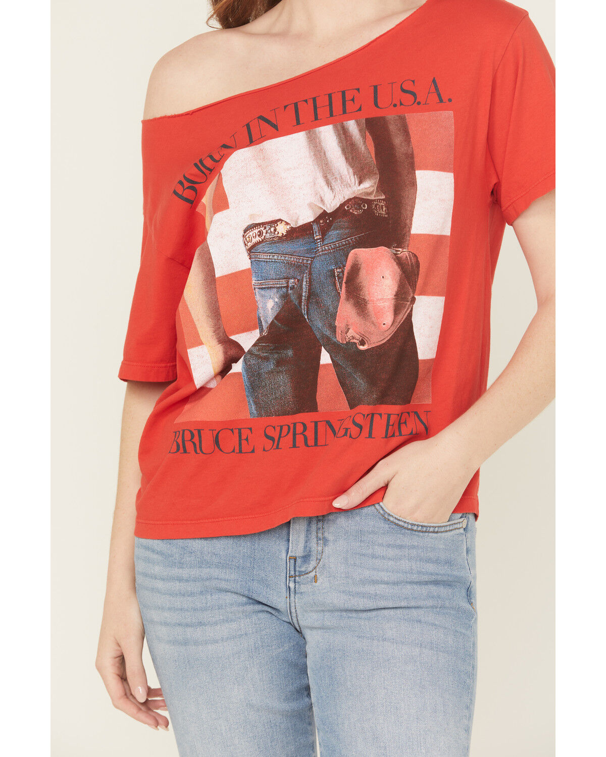 Image #3 - Day Dreamer Women's Bruce Springsteen Born In The USA Short Sleeve Graphic Tee, Red, hi-res