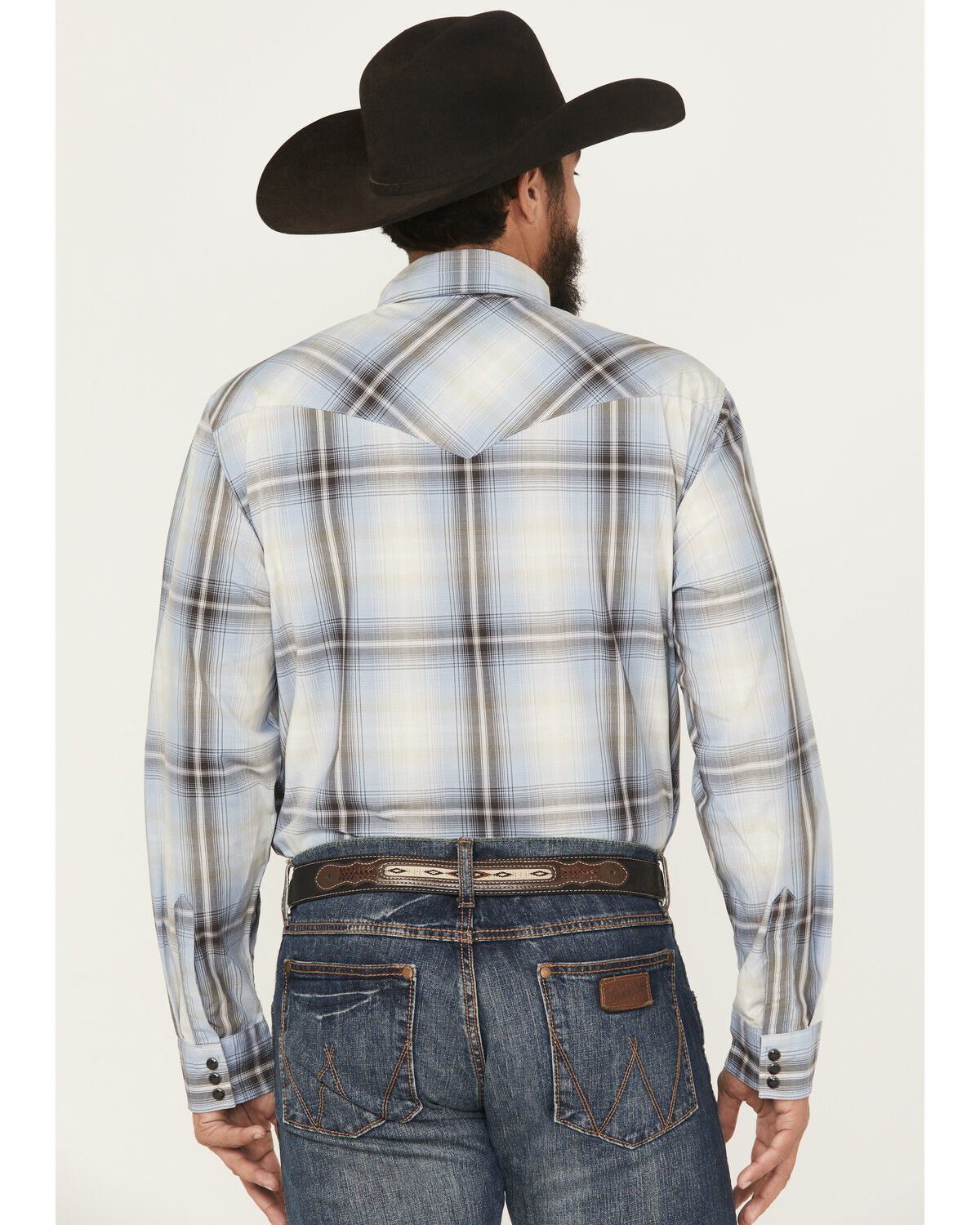 Image #4 - Pendleton Men's Frontier Plaid Print Long Sleeve Snap Western Shirt, Charcoal, hi-res