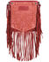 Image #1 - Wrangler Women's Fringe Pocket Denim Crossbody Bag, Orange, hi-res