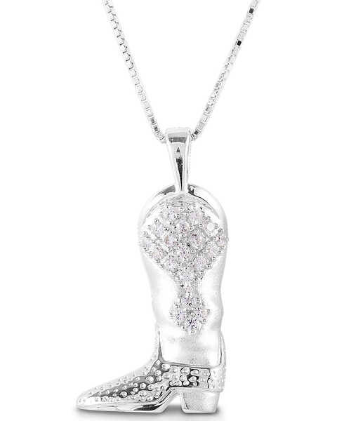 Image #1 -  Kelly Herd Women's Western Boot Necklace , Silver, hi-res