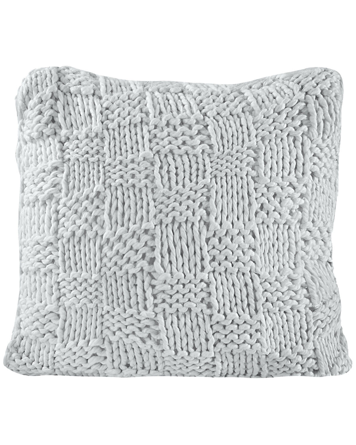 Image #1 - HiEnd Accents Chess Knit Euro Sham, Grey, hi-res
