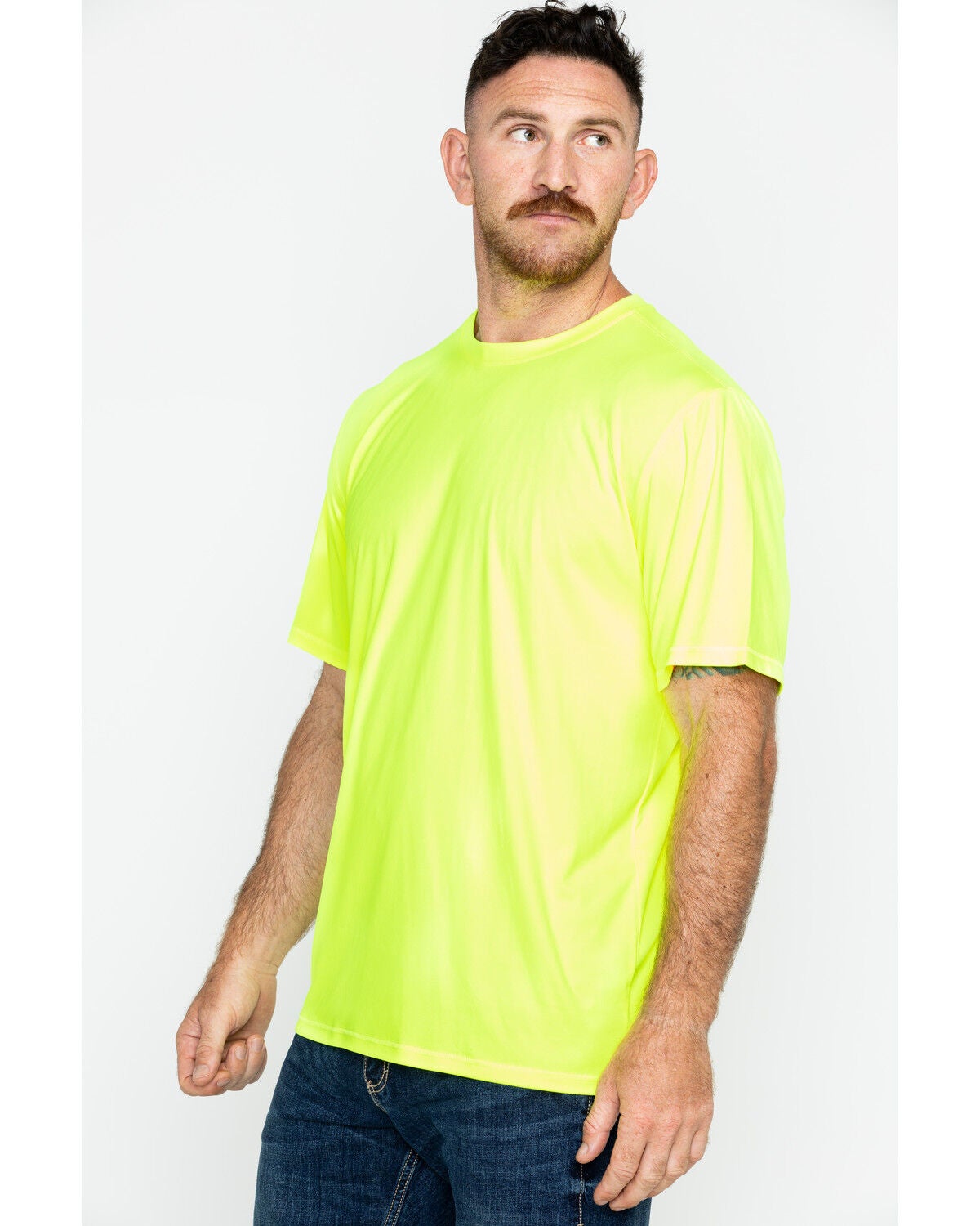 Image #3 - Hawx Men's Short Sleeve Color-Enhanced Cooling Work Tee, Yellow, hi-res