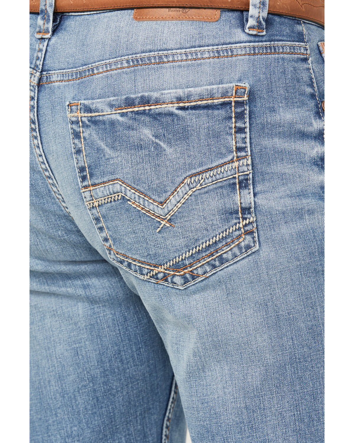 Image #4 - Moonshine Spirit Men's Legend Light Wash Slim Straight Stretch Denim Jeans, Light Wash, hi-res