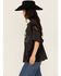 Image #2 - Originality Women's Cowboy Lace Short Sleeve Graphic Tee, Black, hi-res