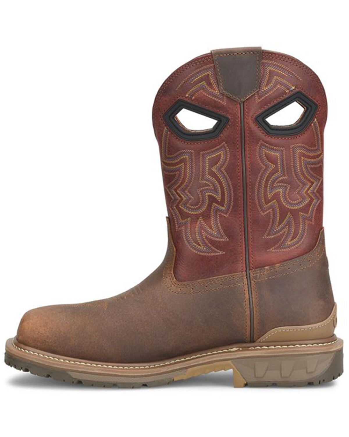 Image #3 - Double H Men's 11" Brock Western Work Boots - Composite Toe, Red, hi-res