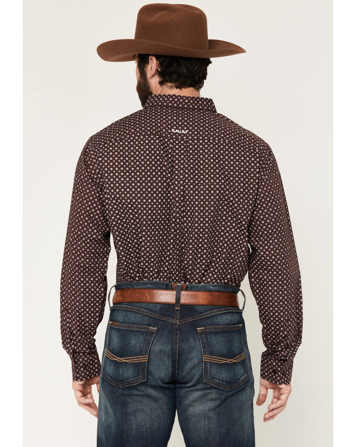Image #4 - Ariat Men's Constantine Medallion Print Long Sleeve Button-Down Western Shirt - Tall, Brown, hi-res