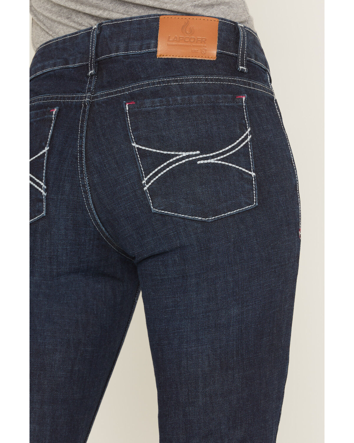 Image #4 - Lapco Women's FR Modern Fit Jeans - Straight Leg, Dark Blue, hi-res