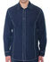 Image #1 - Austin Season Men's Embroidered Long Sleeve Button Down Shirt, Grey, hi-res